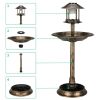 51*51*106cm Plastic Round Birdbath with Solar Light