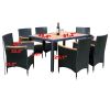 Acacia wood table top with chair