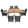 Acacia wood table top with chair