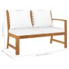 Solid acacia wood frame 4 piece patio lounge set