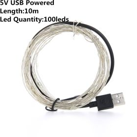 Christmas Light Led Outdoor Battery USB Powered 2m 5m10m String Lights Cooper Wire Garland Wedding Party Decoration Fairy Lights (Option: Purple-10m USB)