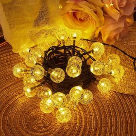39ft 100 Big Bulb Solar Crystal Ball; Bubble Light String; 1inch Waterproof Solar Outdoor Light Strip; 8 Lighting Modes; Solar Light String For Garden (Color: warm light, size: 39 feet 100 lights)