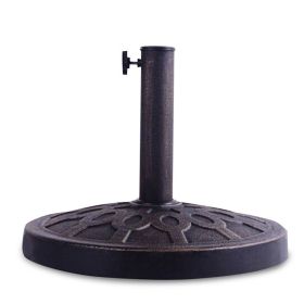 Outdoor Garden Heavy Duty Square Umbrella Base Stand of 17.5 Inch   30 lbs (Color: Bronze A)
