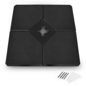 Patio Garden Outdoor Pool Square Market Combined Umbrella Base 4 Pieces 238 Lbs (Color: Black)