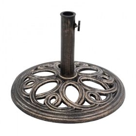 Outdoor Garden Pool Heavy Duty Round Umbrella Base (Color: Bronze)