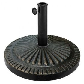 Patio Heavy-Duty Outdoor Stand Bronze Umbrella Base (Color: Bronze)