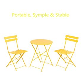 Round 2 Person - 23.6" Long Bistro Set (7 Colors Available) (Color: yellow)