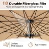 9 Feet Round Patio Umbrella with 18 Fiberglass Ribs