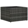 5 Piece Patio Lounge Set with Cushions Poly Rattan Gray